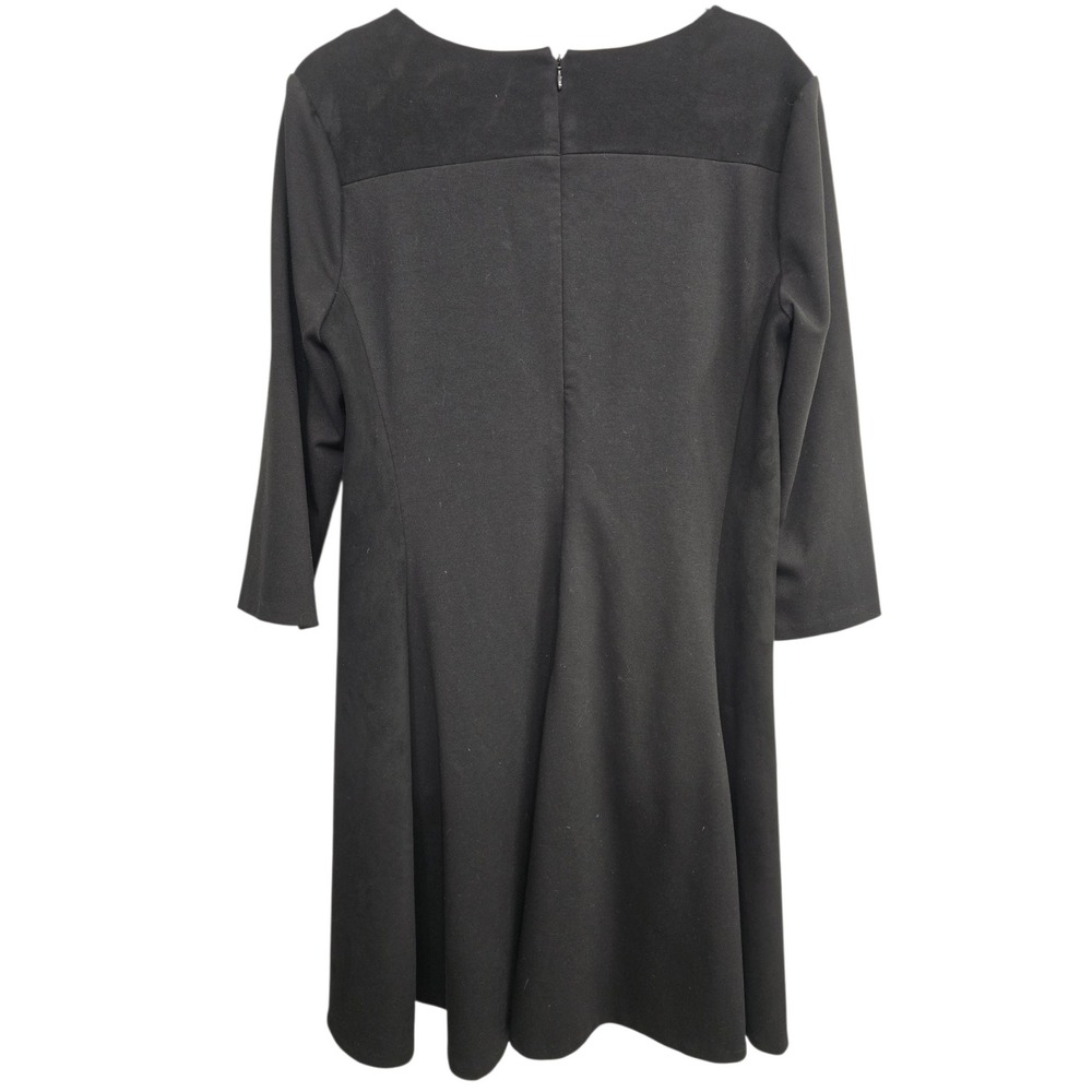 DKNY Black Zip Front Dress 16 Quiet Luxury Modern Minimalist Power Dressing City - Picture 6 of 11